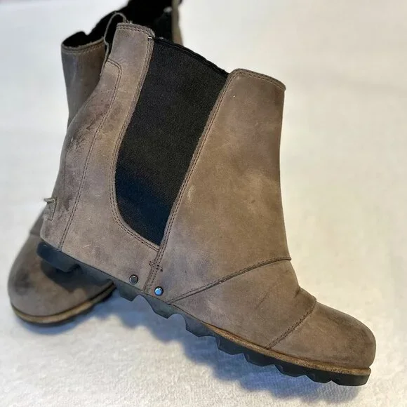 Sorel LEA Wedge WATERPROOF Distressed D/Gray Heel Boot Size 8 $200 - Picture 2 of 7